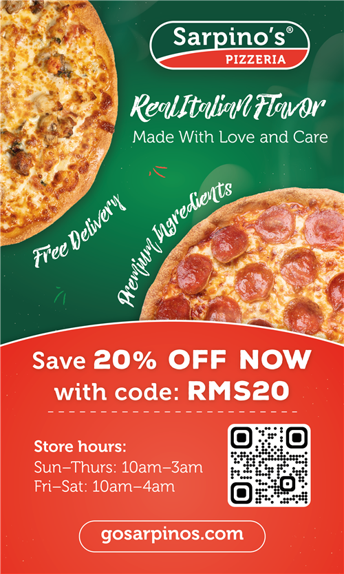 Sarpino Pizzeria 20%  Advertisement